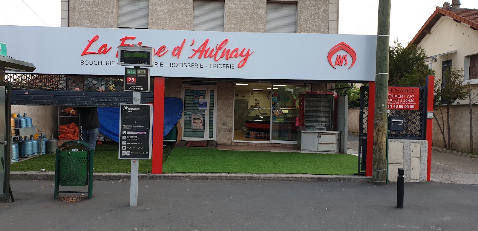 Devanture de la boucherie La Ferme d'Aulnay